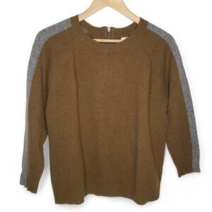 Madewell Merino Wool Sweater Women's Knitted Zip Back Stripe Shoulder Scoop S
